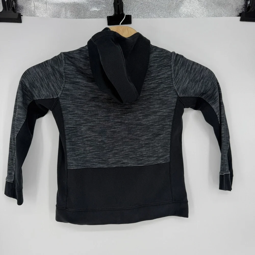 Nike Boys Full Zip Hoodie Black Gray Mixed Media Fleece AJ0117-011 Large L